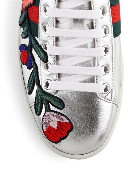 gucci heart shaped sneakers|Gucci ace floral embroidered sneakers.